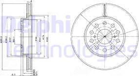 Delphi BG3269 - Гальмівний диск autocars.com.ua