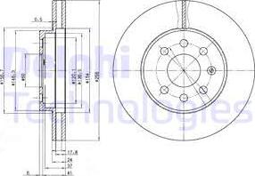 Delphi BG3334 - Тормозной диск avtokuzovplus.com.ua