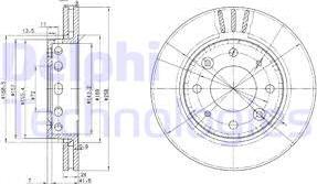 Delphi BG3335 - Гальмівний диск autocars.com.ua