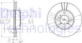 Delphi BG3341 - Гальмівний диск autocars.com.ua