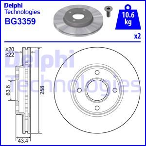 Delphi BG3359 - Тормозной диск avtokuzovplus.com.ua