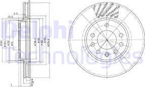 Delphi BG3405C - Тормозной диск avtokuzovplus.com.ua