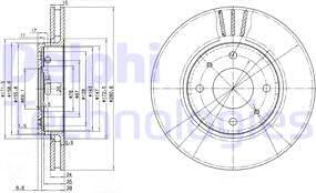 Delphi BG3501 - Тормозной диск avtokuzovplus.com.ua