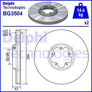 Delphi BG3504 - Тормозной диск avtokuzovplus.com.ua