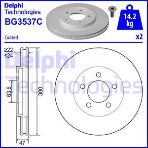 Delphi BG3537C - Тормозной диск avtokuzovplus.com.ua