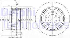 Delphi BG3543 - Гальмівний диск autocars.com.ua