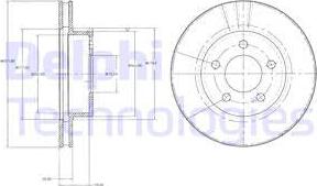 Delphi BG3546 - Гальмівний диск autocars.com.ua