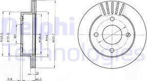 Delphi BG3548 - Тормозной диск avtokuzovplus.com.ua