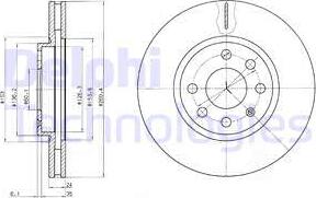 Delphi BG3569C - Гальмівний диск autocars.com.ua