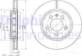 Delphi BG3611 - Тормозной диск avtokuzovplus.com.ua