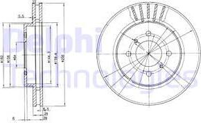 Delphi BG3612 - Тормозной диск avtokuzovplus.com.ua