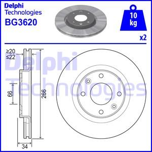 Delphi BG3620 - Тормозной диск avtokuzovplus.com.ua