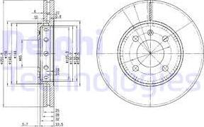 Delphi BG3694 - Гальмівний диск autocars.com.ua