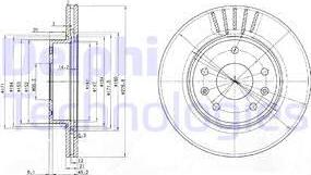 Delphi BG3702 - Гальмівний диск autocars.com.ua