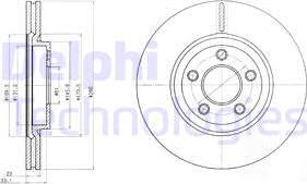 Delphi BG3704 - Гальмівний диск autocars.com.ua