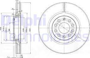 Delphi BG3714-C - Гальмівний диск autocars.com.ua