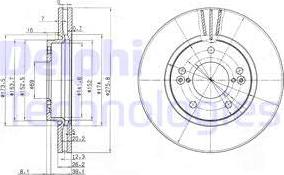 Delphi BG3721 - Тормозной диск avtokuzovplus.com.ua