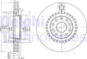 Delphi BG3723 - Тормозной диск avtokuzovplus.com.ua