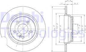 Delphi BG3725 - Тормозной диск avtokuzovplus.com.ua