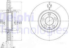 Delphi BG3740 - Гальмівний диск autocars.com.ua