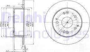 Delphi BG3745 - Тормозной диск avtokuzovplus.com.ua