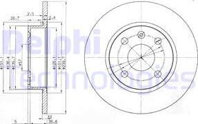 Delphi BG3771 - Гальмівний диск autocars.com.ua