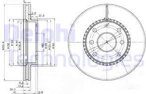 Delphi BG3790 - Тормозной диск avtokuzovplus.com.ua