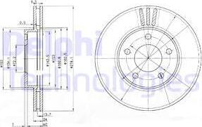 Delphi BG3792 - Тормозной диск avtokuzovplus.com.ua