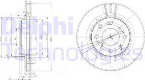 Delphi BG3794 - Гальмівний диск autocars.com.ua