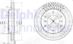 Delphi BG3812 - Гальмівний диск autocars.com.ua