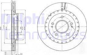 Delphi BG3814 - Гальмівний диск autocars.com.ua