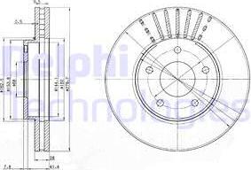 Delphi BG3816C - Гальмівний диск autocars.com.ua