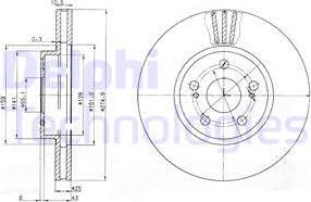 Delphi BG3823 - Гальмівний диск autocars.com.ua