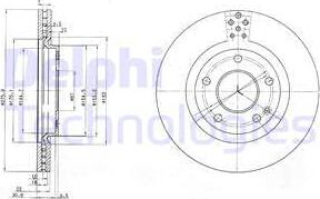 Delphi BG3829 - Гальмівний диск autocars.com.ua