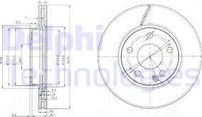 Delphi BG3845C - Тормозной диск avtokuzovplus.com.ua