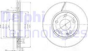 Delphi BG3845 - Тормозной диск avtokuzovplus.com.ua