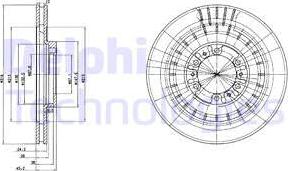 Delphi BG3847 - Тормозной диск avtokuzovplus.com.ua