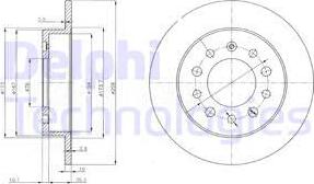 Delphi BG3862 - Гальмівний диск autocars.com.ua