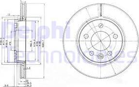 Delphi BG3893C - Гальмівний диск autocars.com.ua