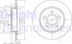 Delphi BG3896-C - Гальмівний диск autocars.com.ua