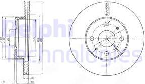 Delphi BG3920 - Гальмівний диск autocars.com.ua