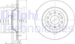 Delphi BG3956C-18B1 - Тормозной диск avtokuzovplus.com.ua