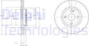 Delphi BG3966 - Гальмівний диск autocars.com.ua