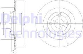 Delphi BG3967 - Тормозной диск avtokuzovplus.com.ua