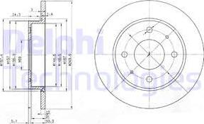 Delphi BG3971 - Гальмівний диск autocars.com.ua