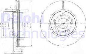 Delphi BG3980 - Тормозной диск avtokuzovplus.com.ua