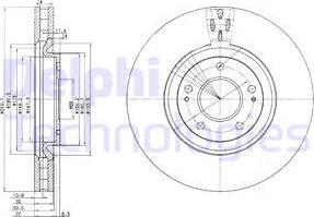 Delphi BG3988 - Гальмівний диск autocars.com.ua