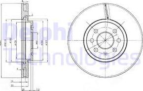 Delphi BG3989C - Гальмівний диск autocars.com.ua