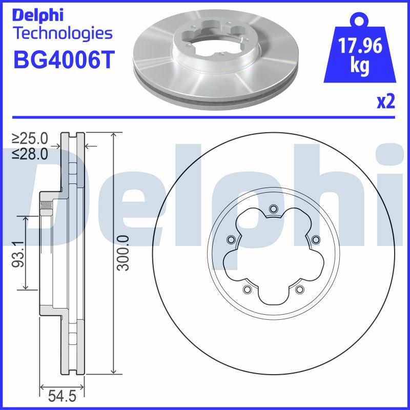 Delphi BG4006T - Гальмівний диск autocars.com.ua