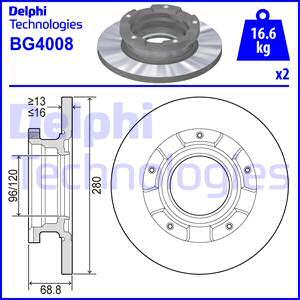 Delphi BG4008 - Тормозной диск avtokuzovplus.com.ua